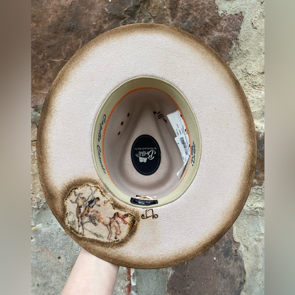 New “Cowboy” Hand burned hat Sz Small - Picture 5 of 6